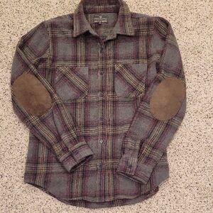 United By Blue Flannel Plaid Button Down Shirt Wool Blend Medium